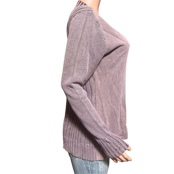 Pulp V neck knit fleece mix pullover raisin sweater top M - Picture 7 of 7